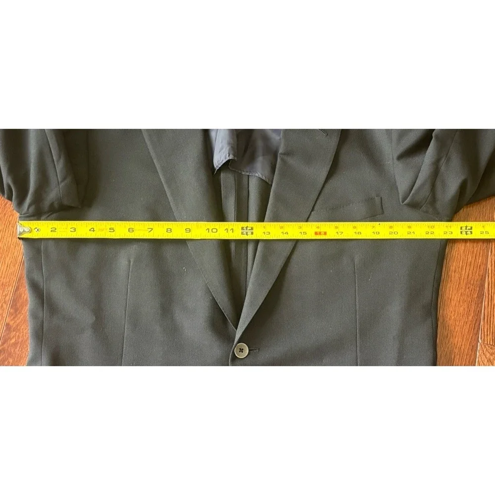 VTG‎ Oxxford Clothes Black Sport coat 43L Super 120s Metal Buttons